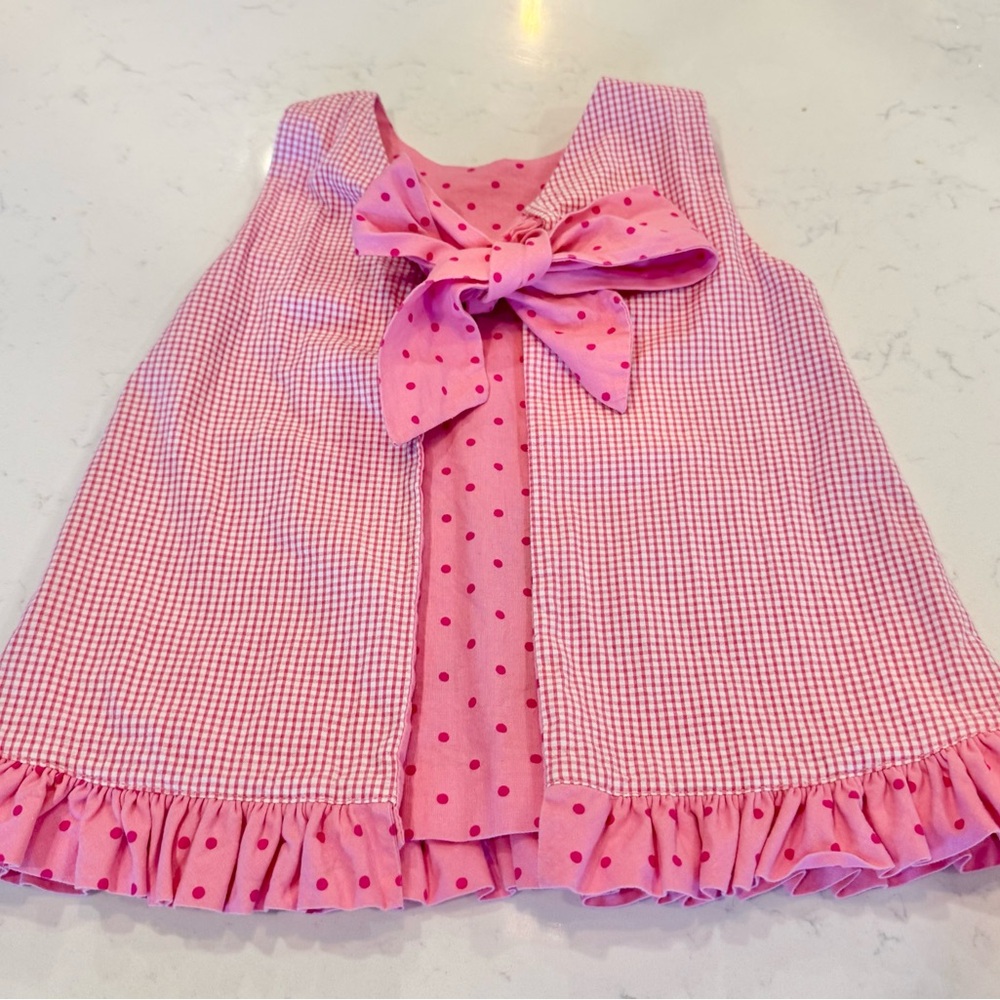 Pink Gingham Easter Egg Toddler Girls 3T set - Picture 2 of 3